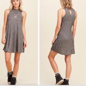 Hollister Gray Ribbed Mock Neck Swing Dress